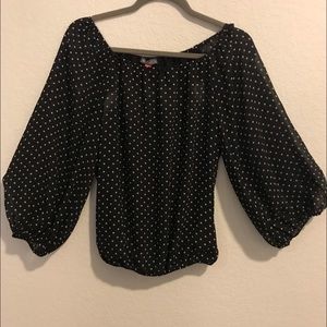 Vince Camuto dolman poka dot blouse